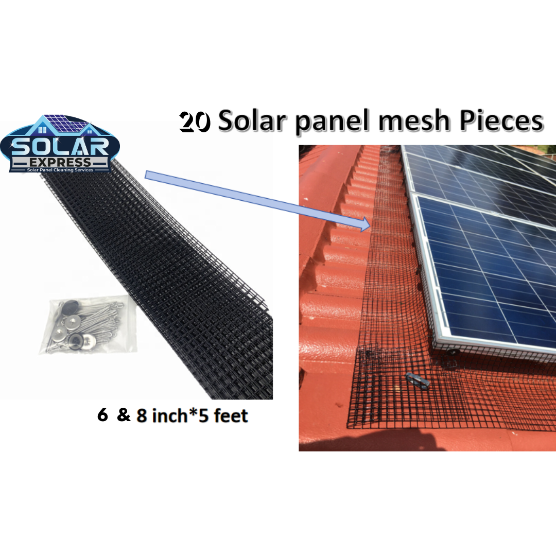 8in x 5 feet - 20 pack (100ft) - Pre-cut Solar Panel Bird Prevention / Critterguard Mesh